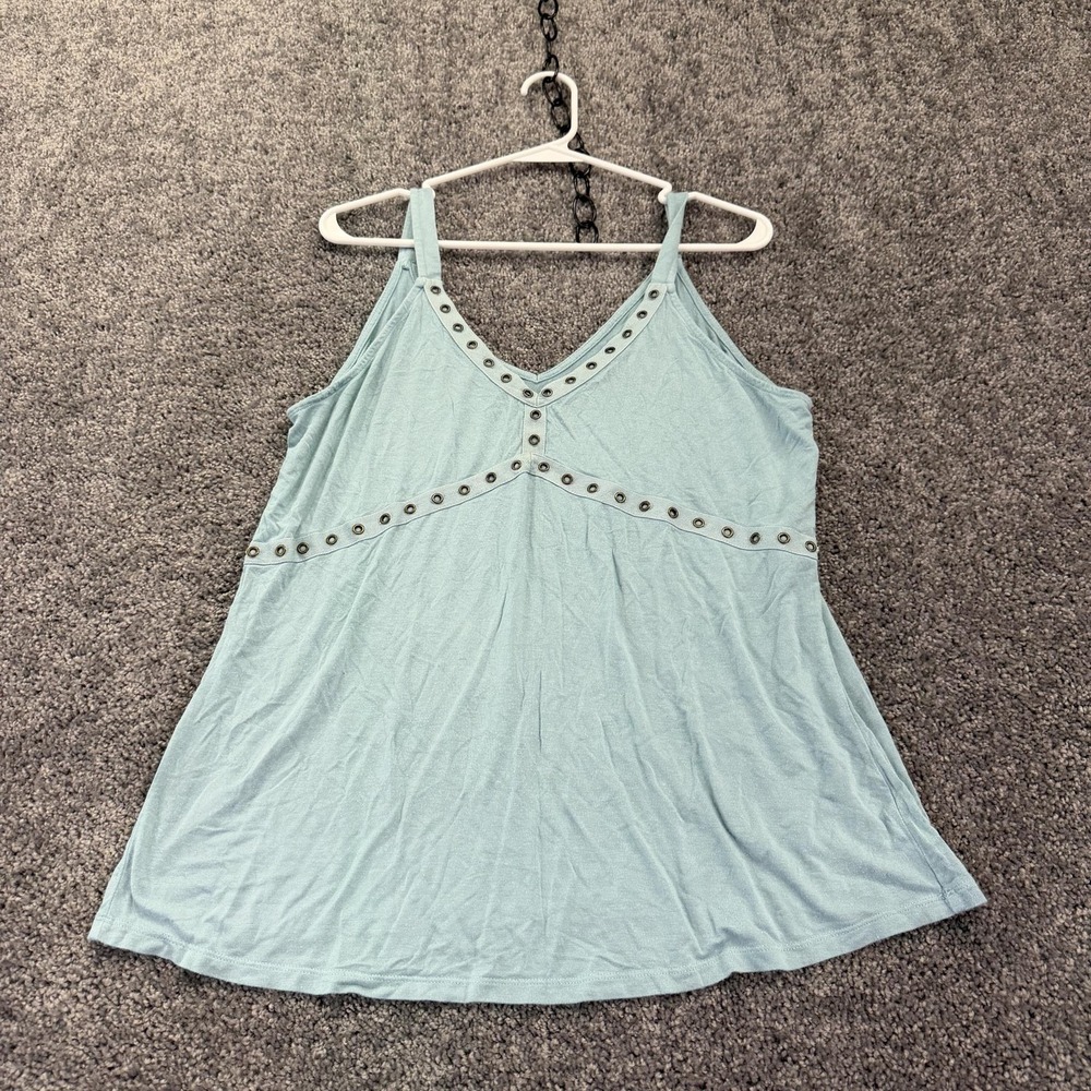 Maurices Tank Top Womens L Blue Studded V Neck Jersey Camisole Summer Relaxed